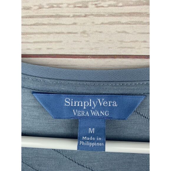 Simply‎ Vera Wang Dress Womens Medium Blue Sleeveless Knit drawstring waist NEW - Picture 3 of 6